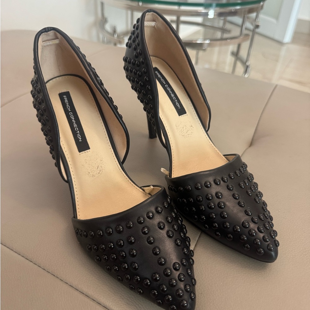 French Connection Black Studded Heels